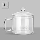 Creative clear glass salad bowl with handle for kitchen and dining room