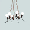 Creative copper iron man chandelier for bedroom articulated art light