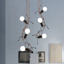 Creative copper iron man chandelier for bedroom articulated art light
