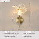 Creative floral decorative gold led wall lamp for bedroom crystal sconce