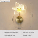 Creative floral decorative gold led wall lamp for bedroom crystal sconce