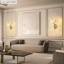 Creative floral decorative gold led wall lamp for bedroom crystal sconce