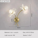 Creative floral decorative gold led wall lamp for bedroom crystal sconce