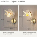 Creative floral decorative gold led wall lamp for bedroom crystal sconce