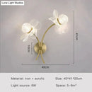 Creative floral decorative gold led wall lamp for bedroom crystal sconce