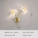 Creative floral decorative gold led wall lamp for bedroom crystal sconce