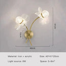 Creative floral decorative gold led wall lamp for bedroom crystal sconce