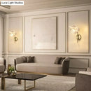 Creative floral decorative gold led wall lamp for bedroom crystal sconce