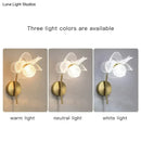Creative floral decorative gold led wall lamp for bedroom crystal sconce