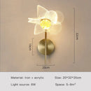 Creative floral decorative gold led wall lamp for bedroom crystal sconce
