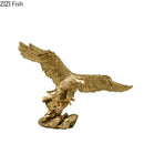 Creative golden flying eagle resin desk decoration office sculpture