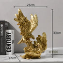 Creative golden flying eagle resin desk decoration office sculpture
