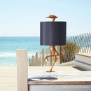 Creative ostrich gold table lamp for bedroom with black shade