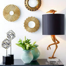 Creative ostrich gold table lamp for bedroom with black shade