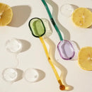 Creative purple & green glass spoon dessert set for kitchen dining