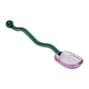 Creative purple & green glass spoon dessert set for kitchen dining