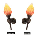 Creative torch hand wall lamp bronze glass light for living room