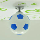 Creative white & black childrens football flushmount bedroom light