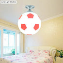 Creative white & black childrens football flushmount bedroom light