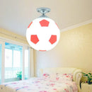 Creative white & black childrens football flushmount bedroom light