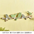 Creative wooden birds coat rack green & beige entryway wall hook