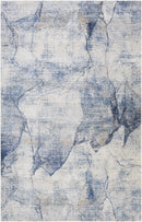 Creighton Blue Marble Textured Luxe Rug