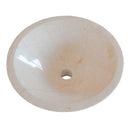 Crema Marfil Marble Natural Stone Tapered Vessel Sink High Gloss Polished 16 Inch