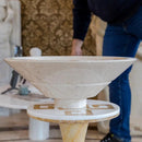 Crema Marfil Marble Natural Stone Tapered Vessel Sink High Gloss Polished 16 Inch