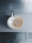 Crema Marfil Marble Natural Stone Tapered Vessel Sink High Gloss Polished 16 Inch