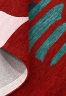 Crimson Eclipse Red And Black Hand Tufted 5x8 Wool Area Rug