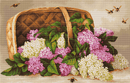 Lilac Basket Floral Still Life Counted Cross Stitch Kit by Luca-S B501L