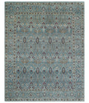 Crown Custom Made Traditional Design Blue Hand Knotted Wool Rug