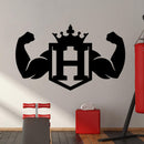 Crowned Monogram w Strong Arms Sign
