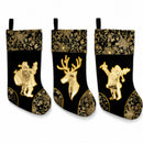 Set of 3 Felt Santa, Reindeer Christmas Stockings 16 Inches