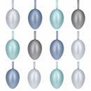 Set of 12 Pastel Blue Plastic Easter Egg Ornaments 2.35 Inches