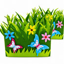 Set of 2 Colorful Felt Butterfly and Flower Spring Centerpieces for Tables and Shelves 6 Inches Tall