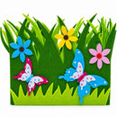 Set of 2 Colorful Felt Butterfly and Flower Spring Centerpieces for Tables and Shelves 6 Inches Tall