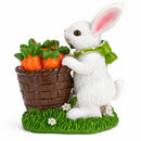 Bunny With Easter Basket Filled With Carrots Tabletop Figurine 3 Inches Tall