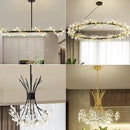 Crystal bionic petals gold chandelier for dining room