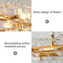 Crystal bionic petals gold chandelier for dining room