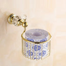 Crystal brass gold toilet paper holder bathroom accessory
