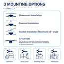 Crystal Ceiling Fan with 5 Reversible Blades and LED Chandelier