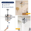 Crystal Ceiling Fan with 5 Reversible Blades and LED Chandelier