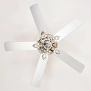 Crystal Ceiling Fan with 5 Reversible Blades and LED Chandelier
