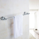 Crystal chrome towel bar bathroom rack with faceted accent