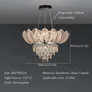 Crystal crown chandelier tiered glass light for living room
