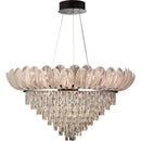 Crystal crown chandelier tiered glass light for living room