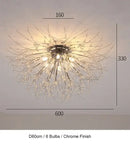 Crystal dandelion chandelier led pendant lamp for dining room