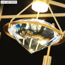 Modern gold finish crystal pendant light fixture kitchen island
