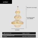 Crystal duplex chandelier gold tiered light for hotel lobby